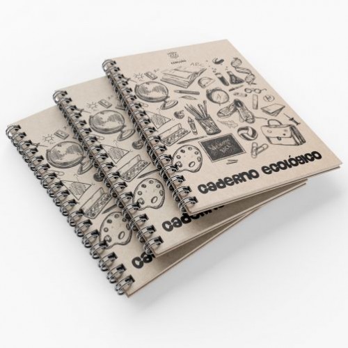 CADERNO PERSONALIZADO 20x27,5Cm - RECICLADO - 100 FLS- 30 UN