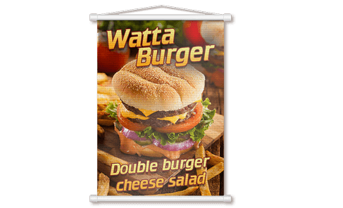 Banner com Bastão Estreito 280g 40x60cm - 4x0 - 500 unid