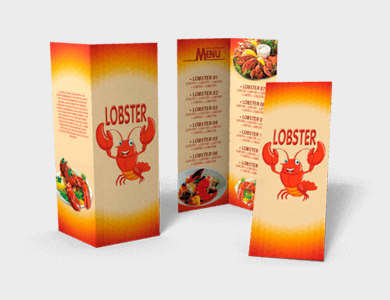 Cardápio com 2 Vinco Kraft 240g com Tinta Branca Sem Verniz A4 - 4x0 - 100 unid