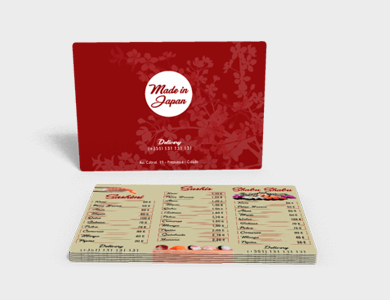 Cardápio em PVC 0,5mm Fosco Frente e Verso 30x45cm 1 Folha - 4x4 - 5 unid