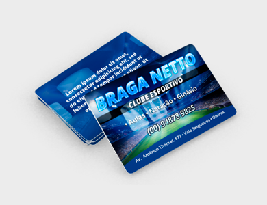 Cartão de Visita em PVC 0,76mm Fosco Frente e Verso 8,5x5,4cm - 4x0 - 200 unid