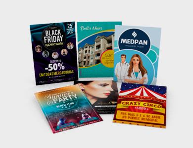 Cartaz Couchê Fosco 170g Sem Verniz 45x21cm - 4x1 - 25 unid