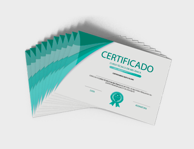 Certificado com Dados Variáveis em Reciclato 240g Sem Verniz 15x21cm - 4x0 - 1 unid