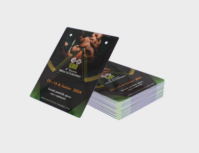 Credencial com Dois Furos Arte Única PVC 0,3mm branco 11,5x14cm - 4x0 - 500 unid