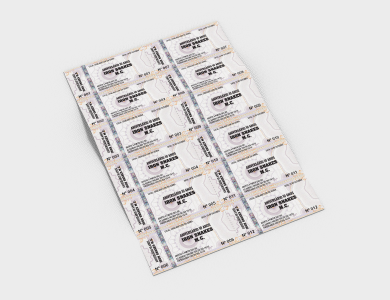 Ingresso de Segurança Numerado Papel Filigranado 120g 10,5x5 cm - 1x0 - 100 unid