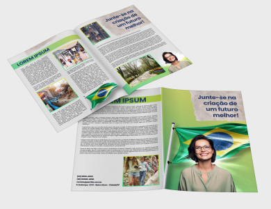 Jornal Informativo Político com Dobra Couchê 90g Sem Verniz 20x28cm - 4x4 - 30000 unid