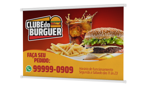 Mini Banner Bastão Largo 280g 40x30cm - 4x0 - 30 unid