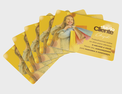 Vale Presente com Arte Única em PVC 0,5mm Cristal Frente e Verso 8,5x5,4cm - 4x0 - 50 unid